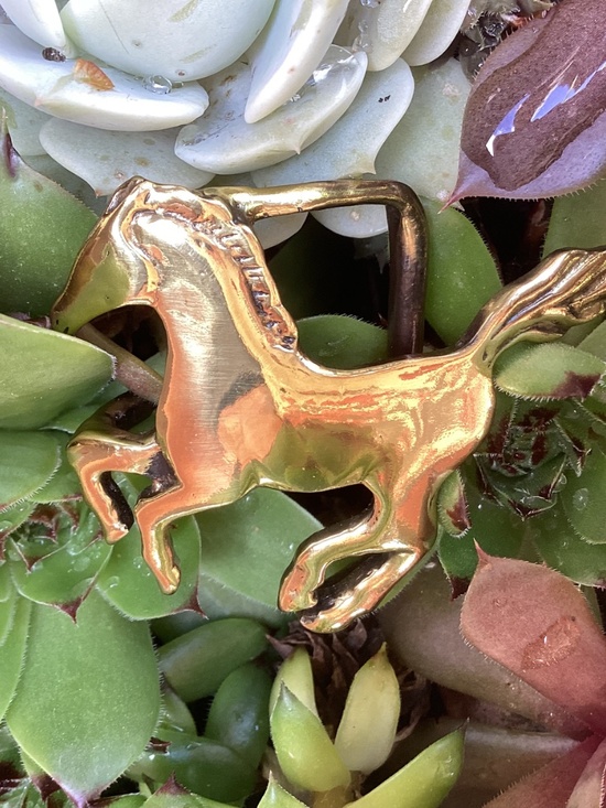 Vintage Petite Running Horse Designed Brass Belt Buckle? main image 6
